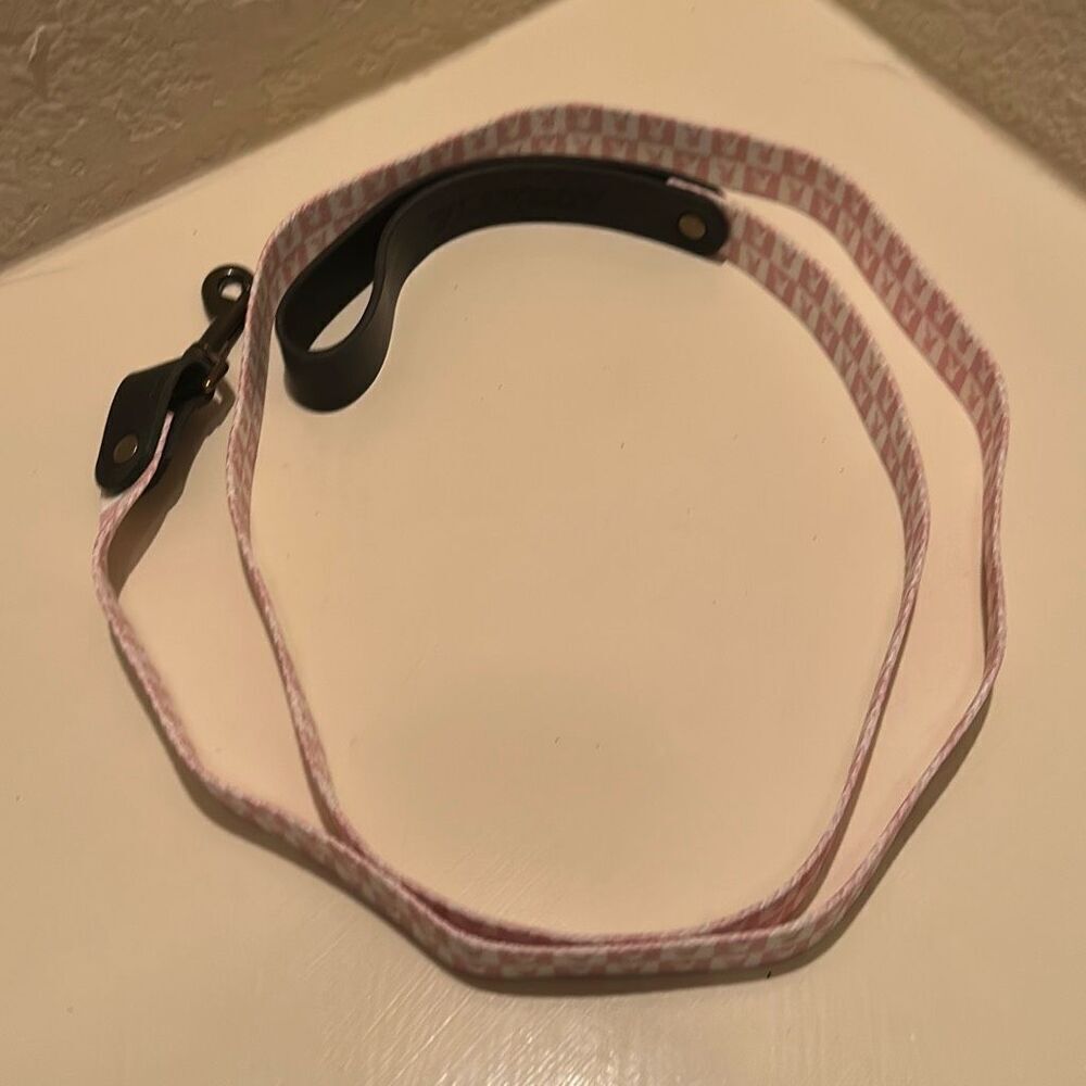 Playboy Dog Leash Pink White Checkered Bunny Print 63” Leather Handle New